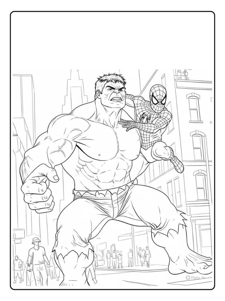 25+ Desenho do Hulk e Homem Aranha para Colorir - Gencolorir