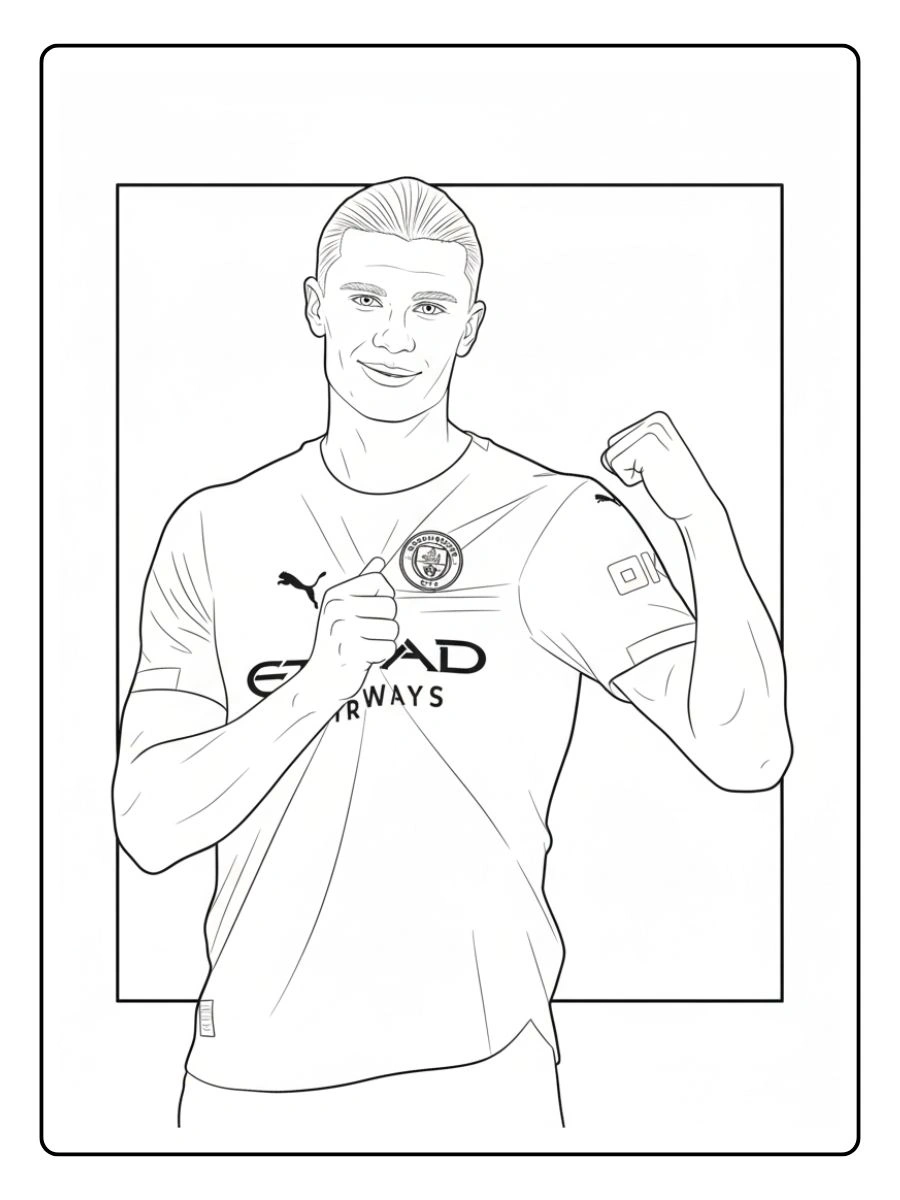 Desenhos Erling Haaland para Colorir (2)