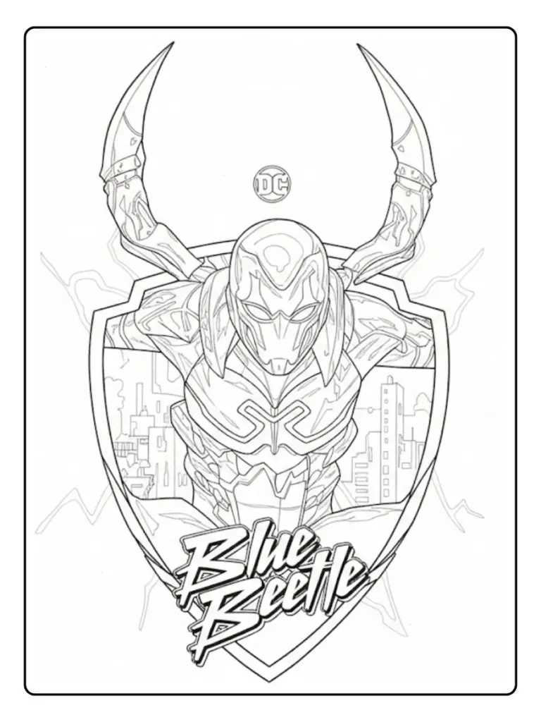 Desenhos do Besouro Azul para Colorir (14)