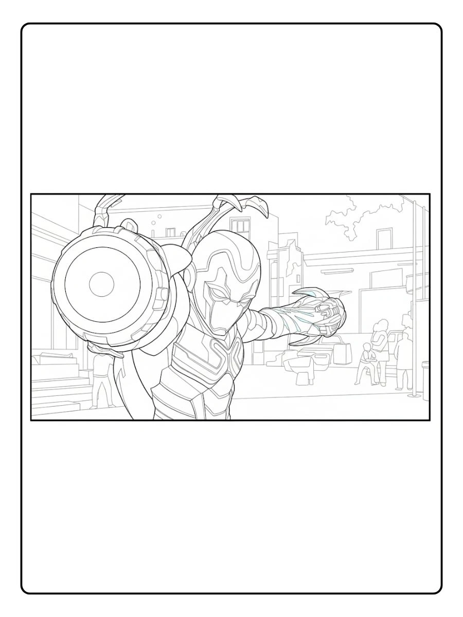 Desenhos do Besouro Azul para Colorir (4)