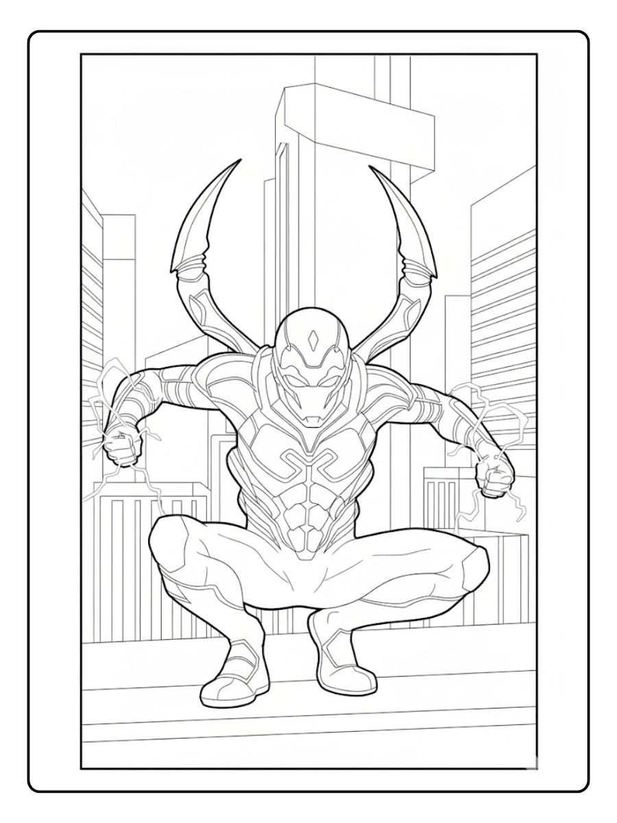 Desenhos do Besouro Azul para Colorir (5)