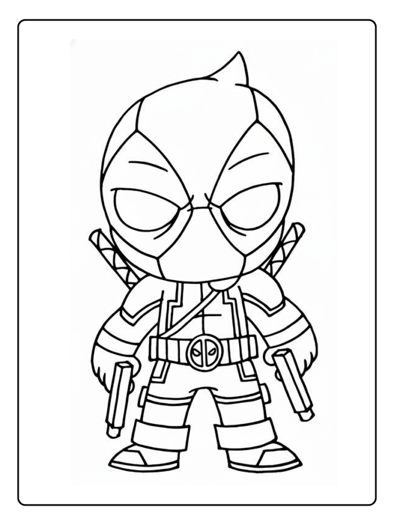 +25 Deadpool Desenho Fofo para Colorir Grátis - Gencolorir