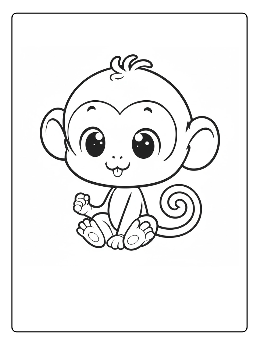 desenho de macaco fofo para colorir (10)