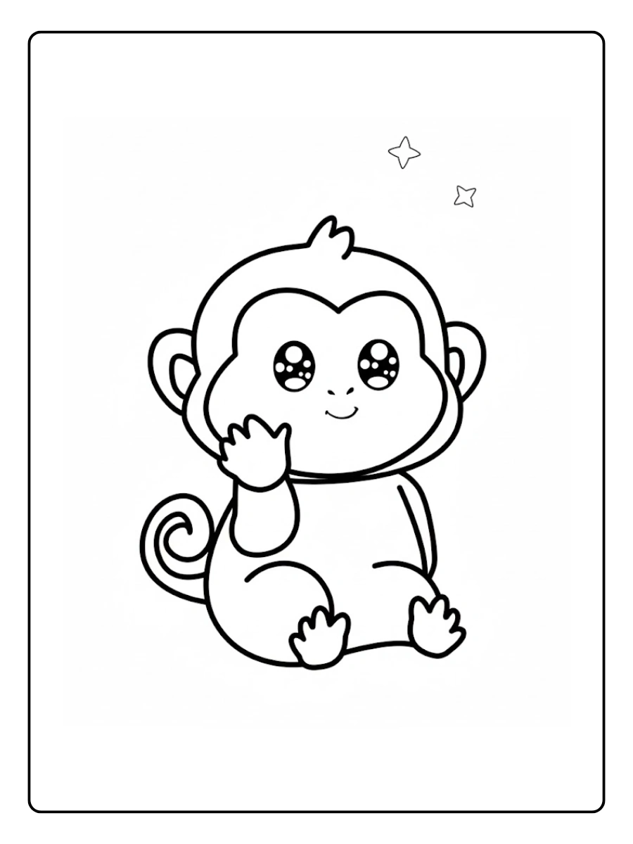 desenho de macaco fofo para colorir (7)