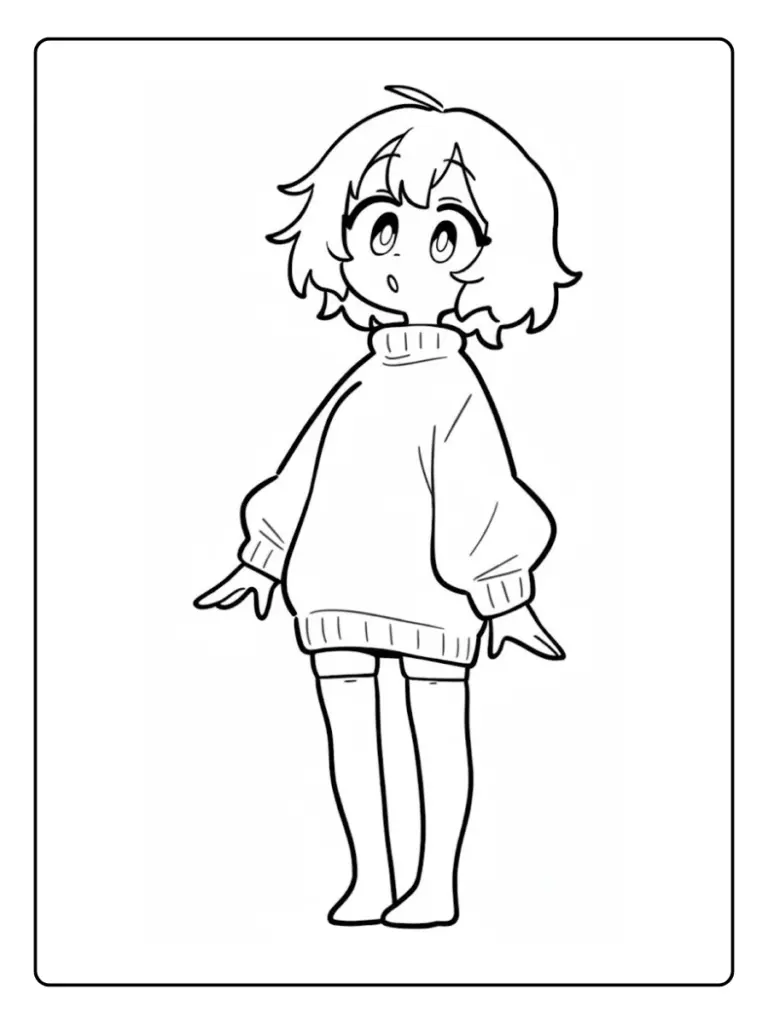 desenho de menina fofa para colorir (1)