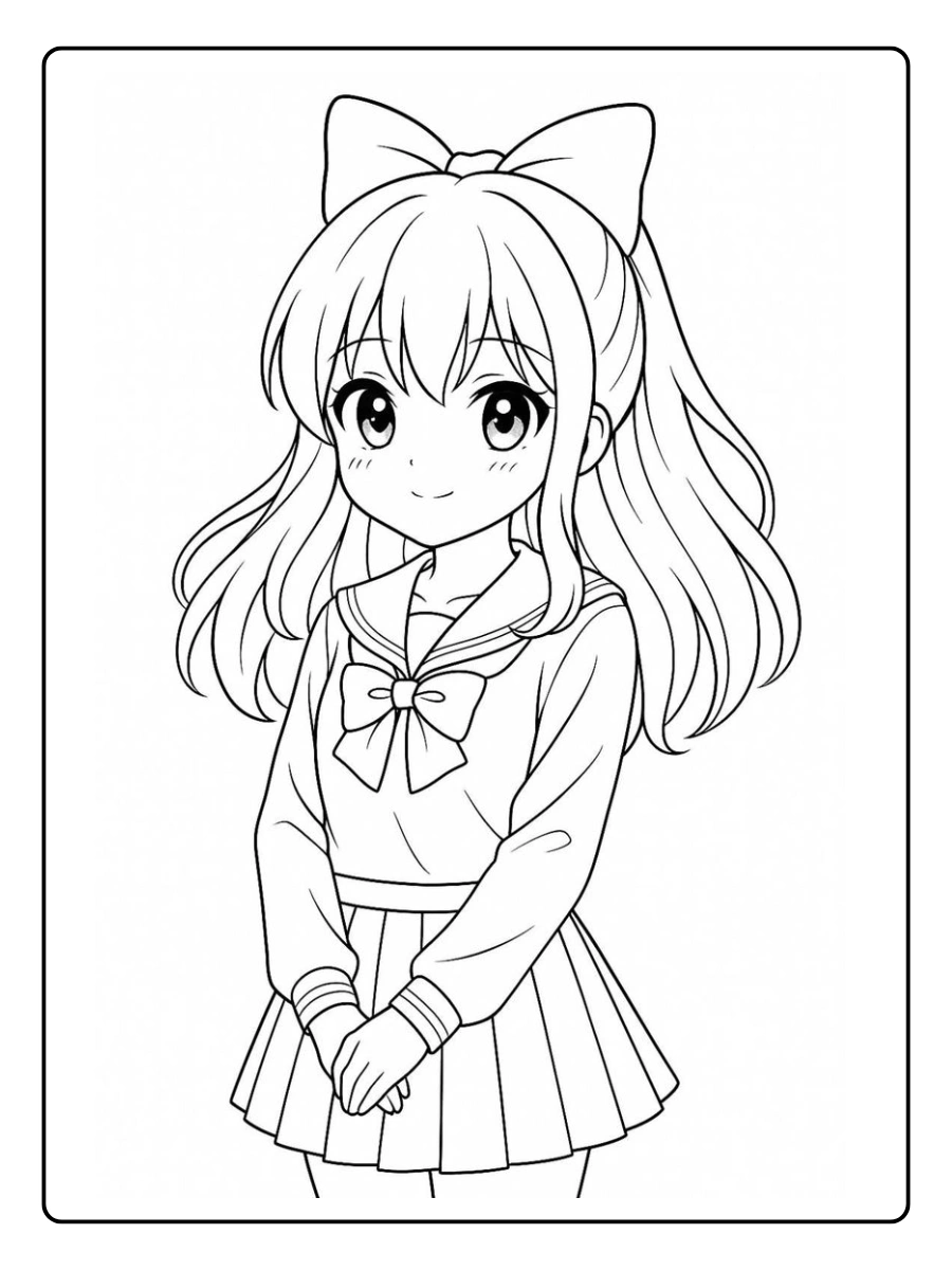 desenho de menina fofa para colorir (10)