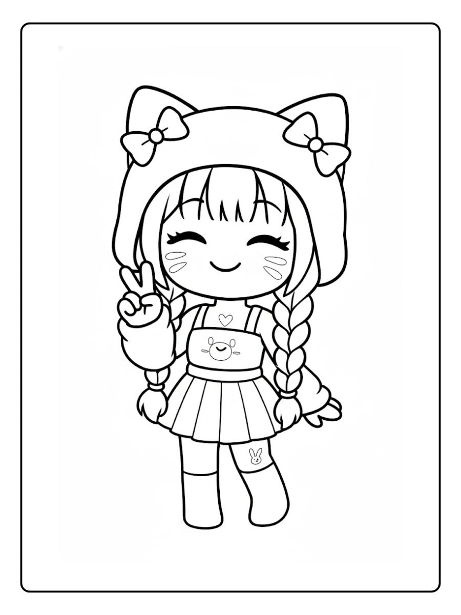desenho de menina fofa para colorir (3)