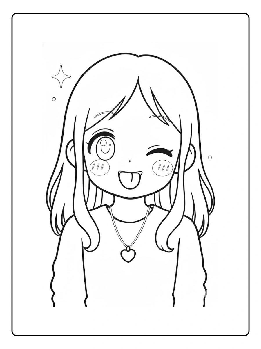 desenho de menina fofa para colorir (5)