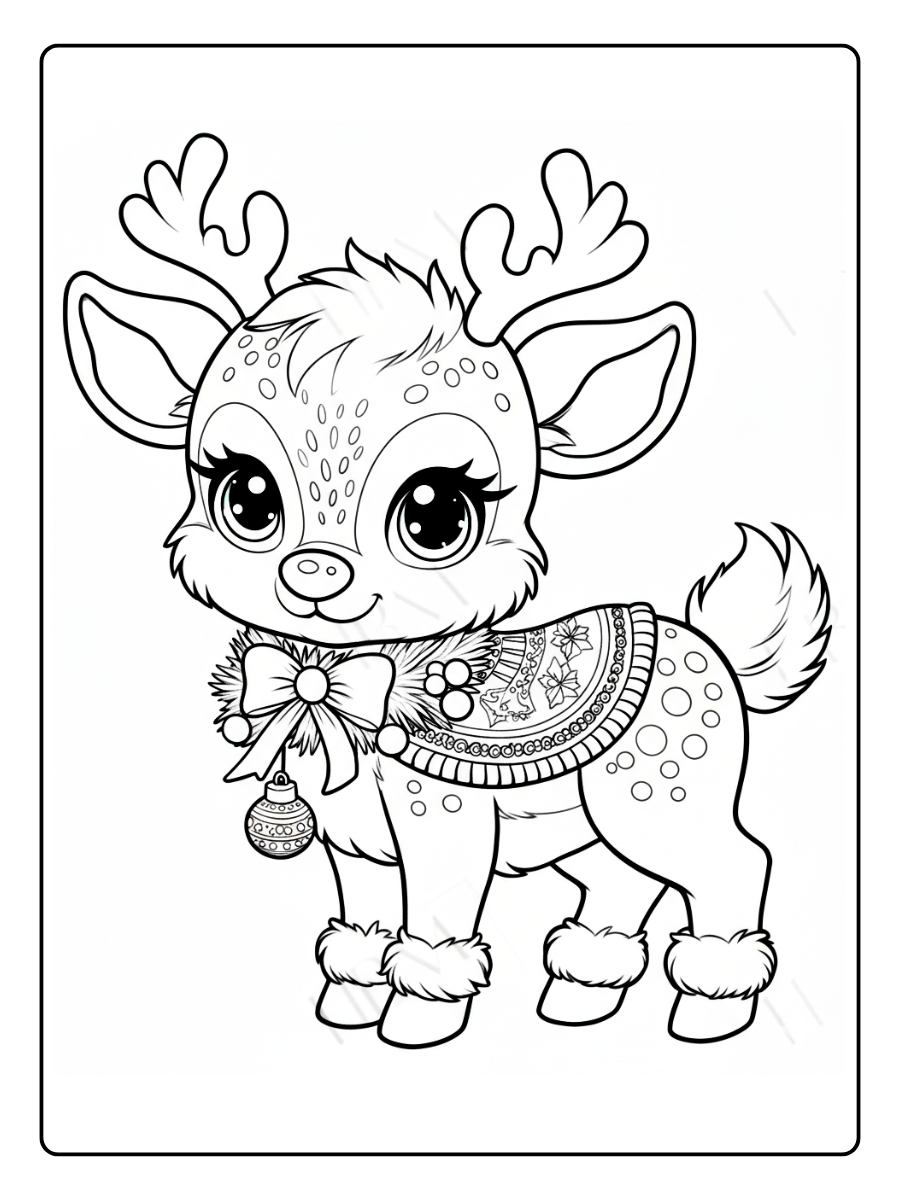 desenho de rena fofa para colorir (10)