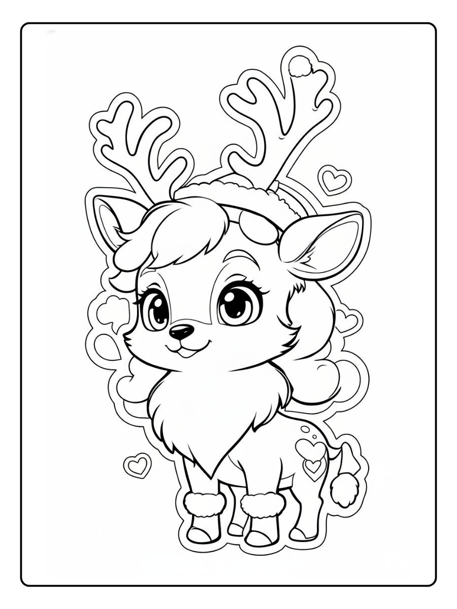 desenho de rena fofa para colorir (11)