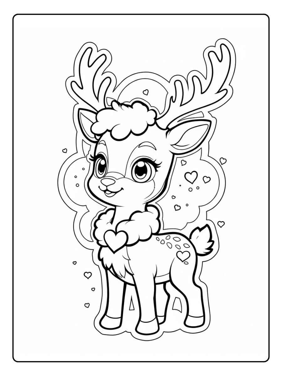 desenho de rena fofa para colorir (12)