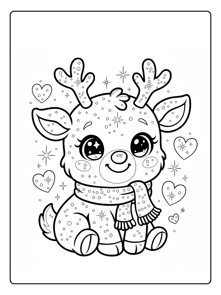 desenho de rena fofa para colorir (13)