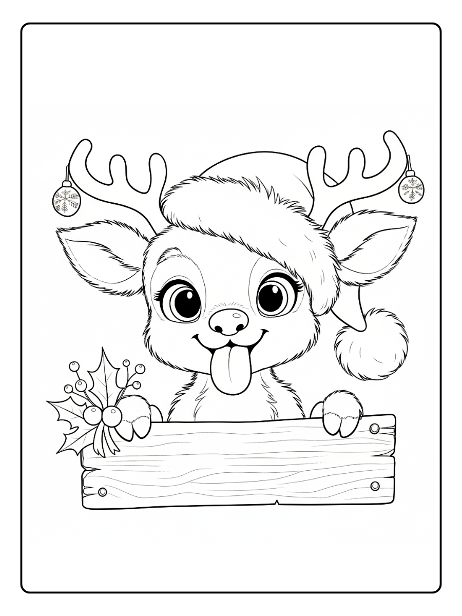 desenho de rena fofa para colorir (14)