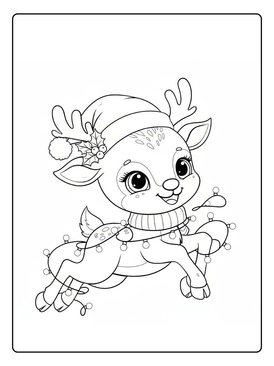 desenho de rena fofa para colorir (2)