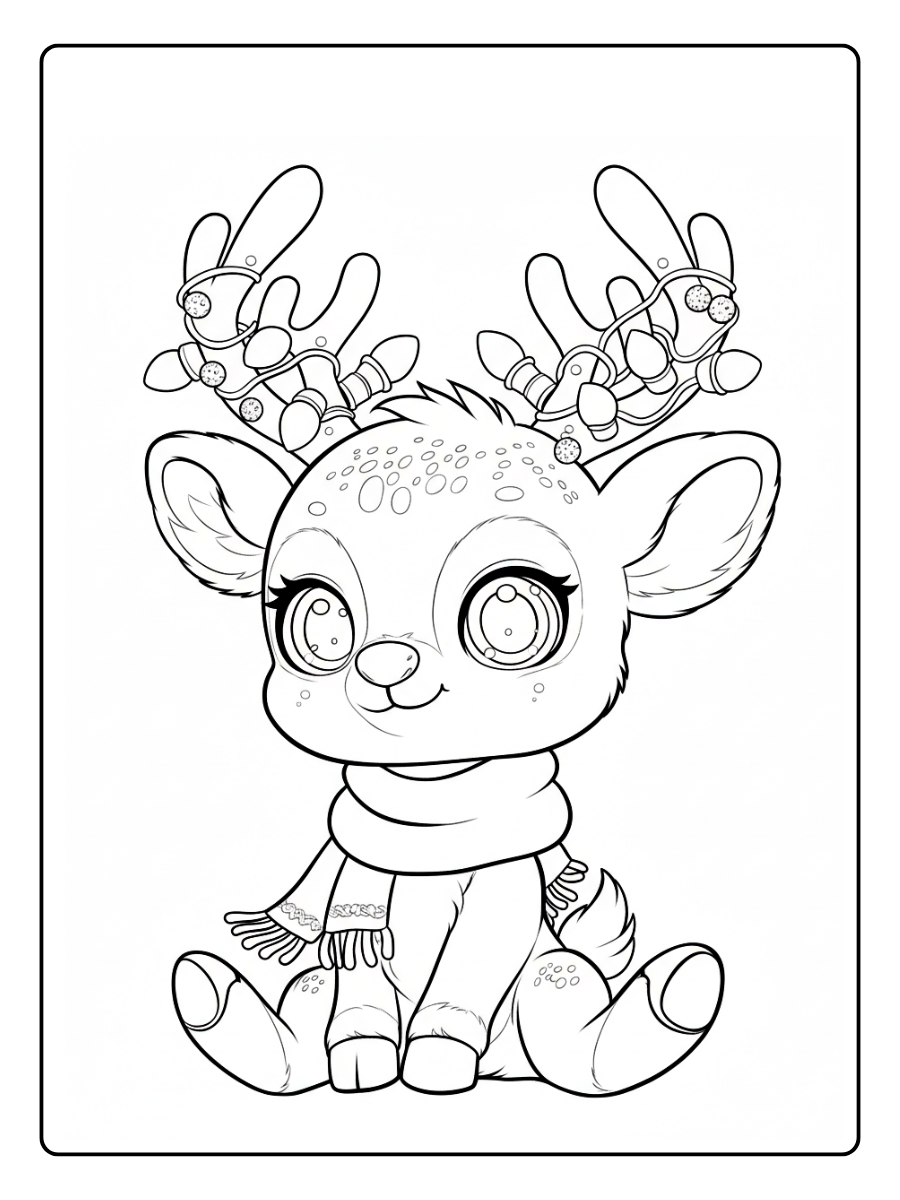 desenho de rena fofa para colorir (3)