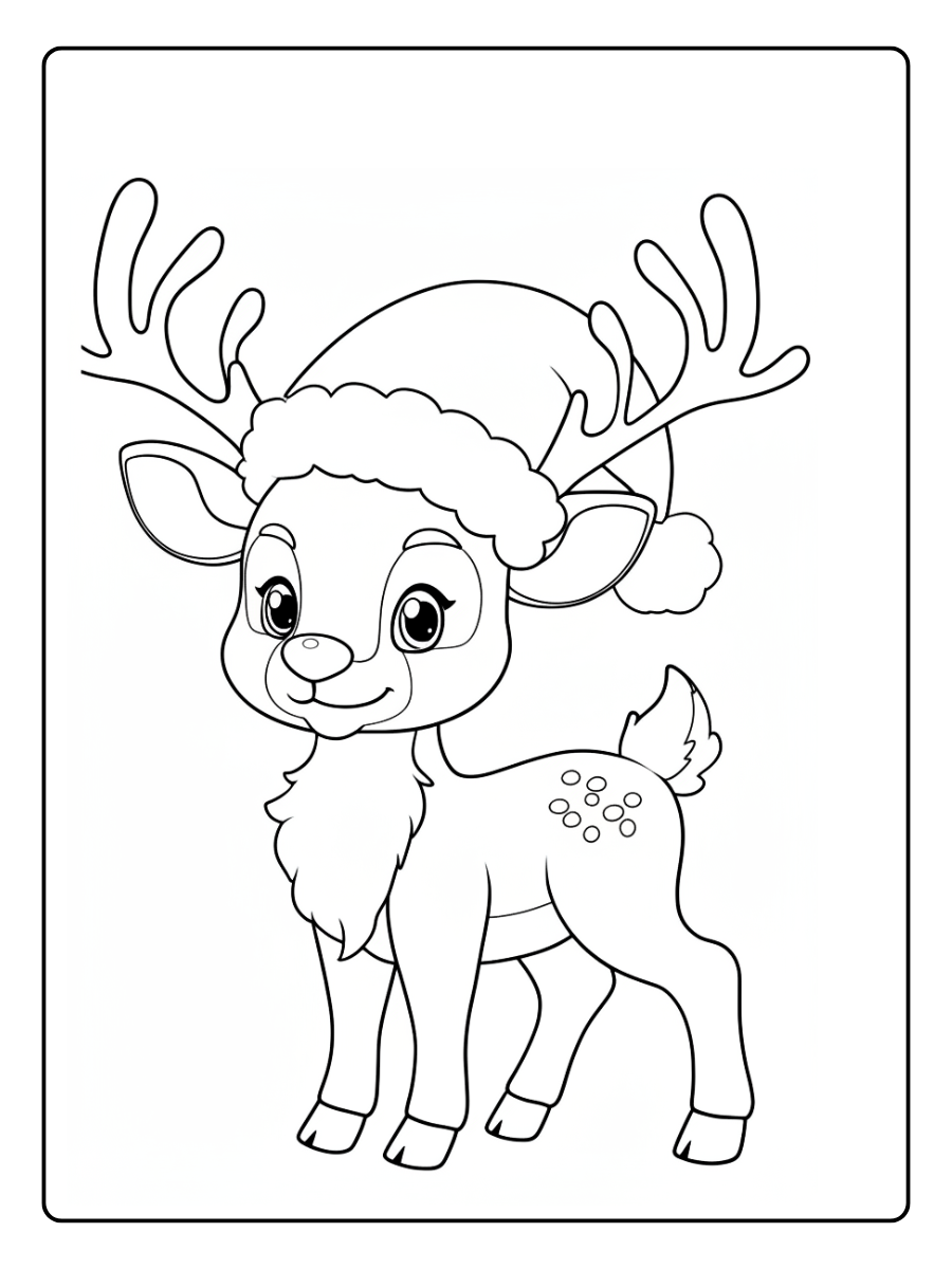 desenho de rena fofa para colorir (4)