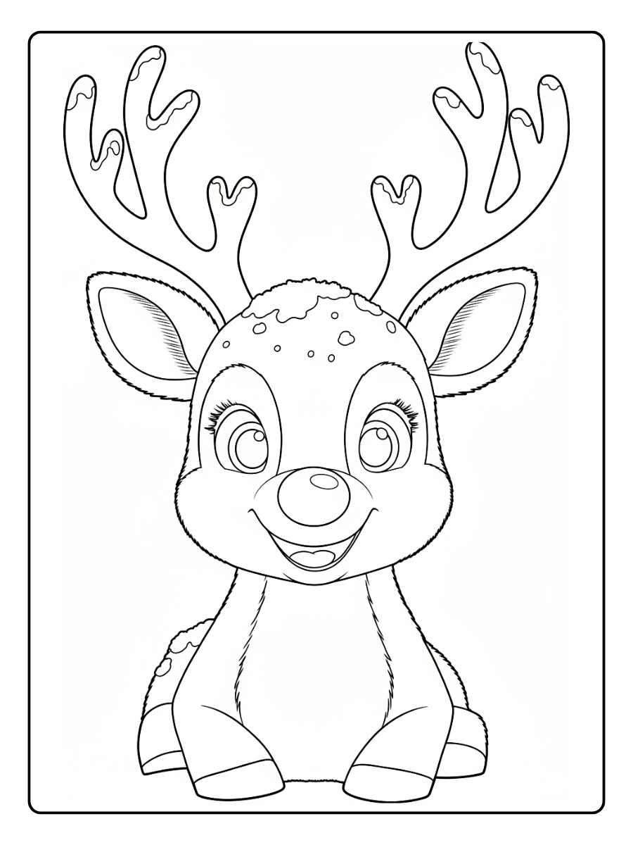 desenho de rena fofa para colorir (7)