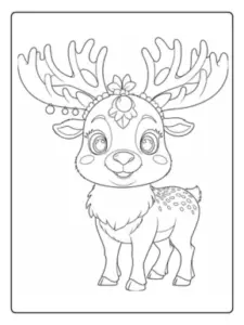 desenho de rena fofa para colorir 8