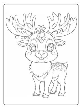 desenho de rena fofa para colorir 8