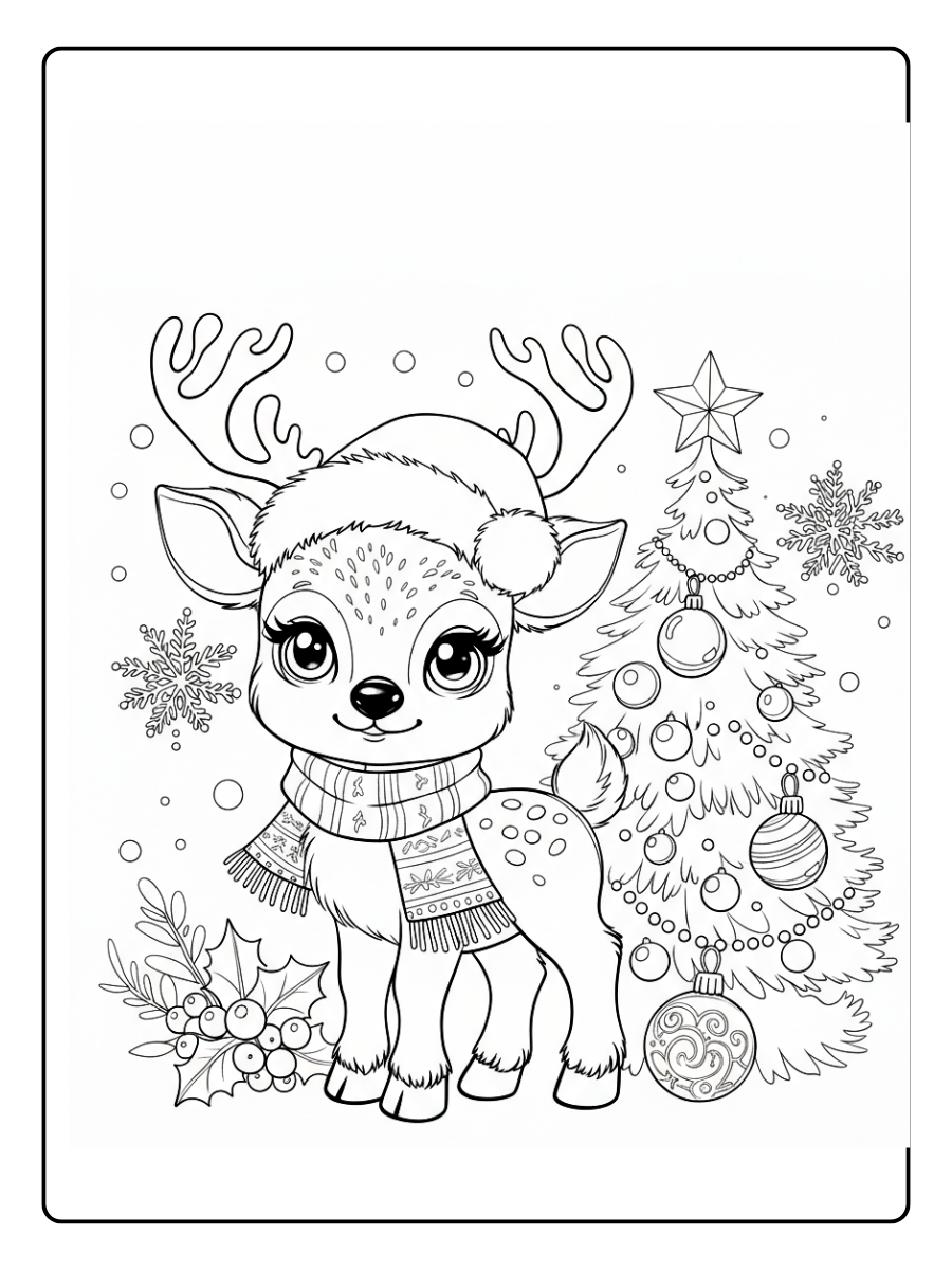 desenho de rena fofa para colorir (9)