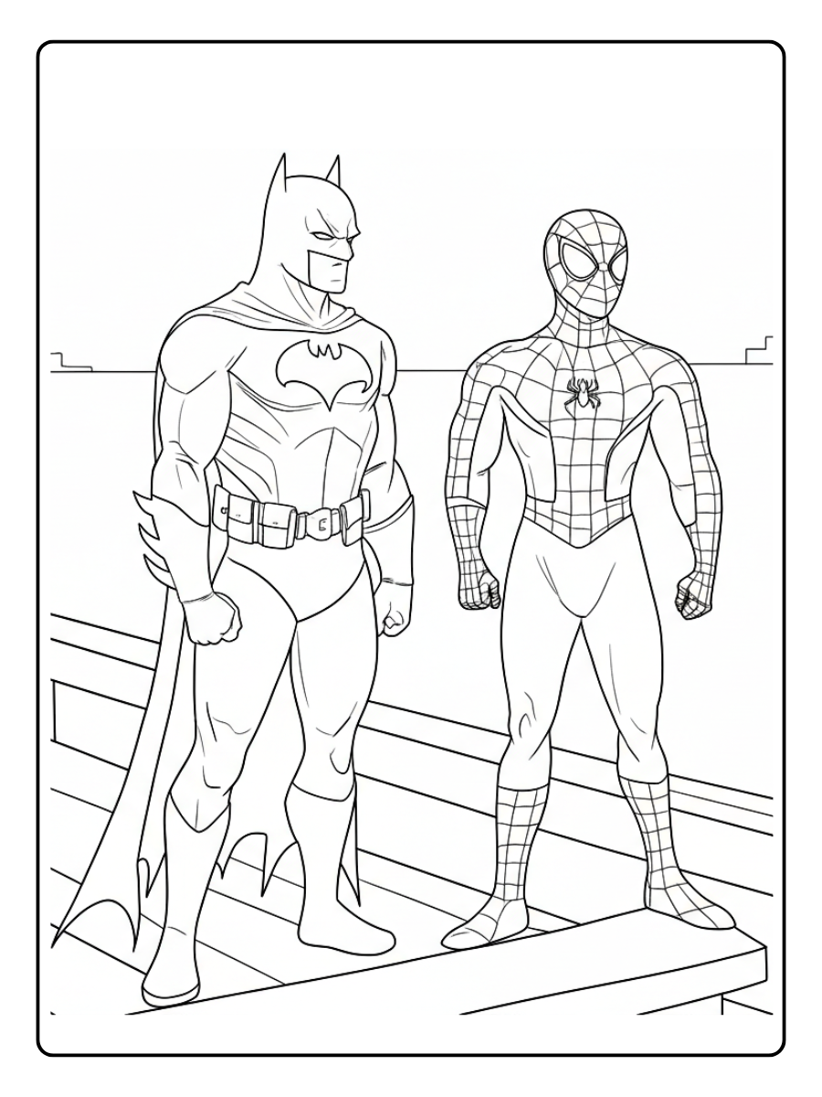 desenho do batman e homem aranha para colorir (11)