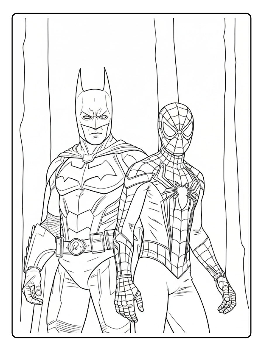 desenho do batman e homem aranha para colorir (12)