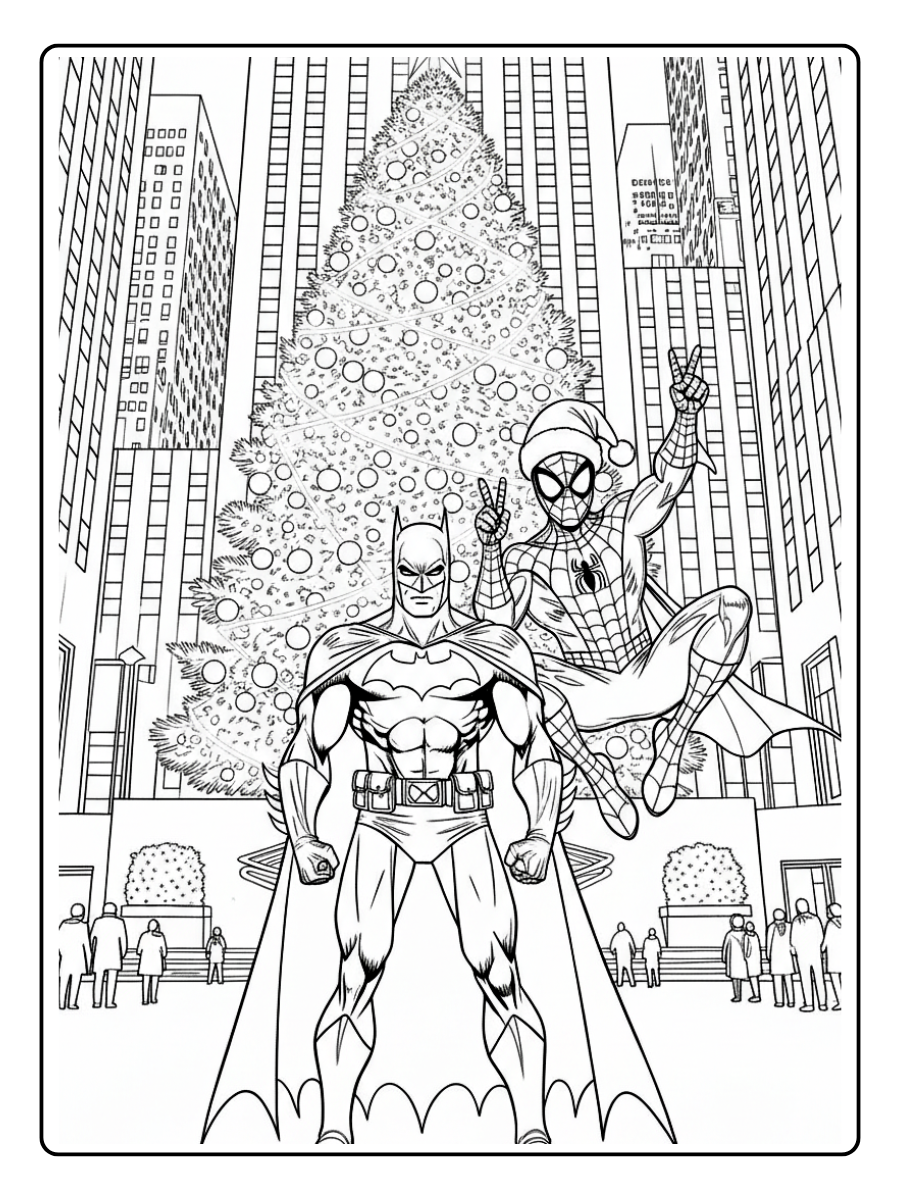 desenho do batman e homem aranha para colorir (13)