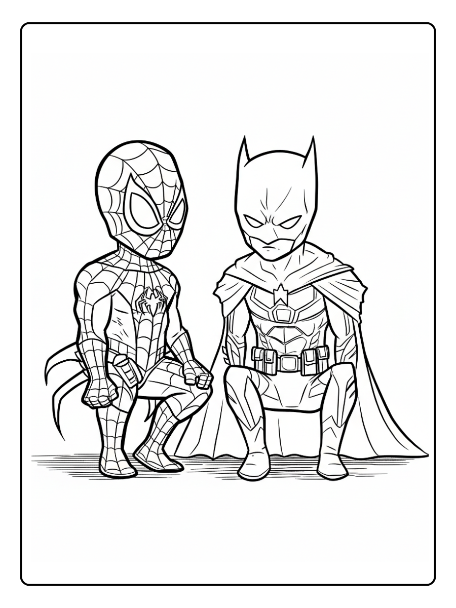 desenho do batman e homem aranha para colorir (14)