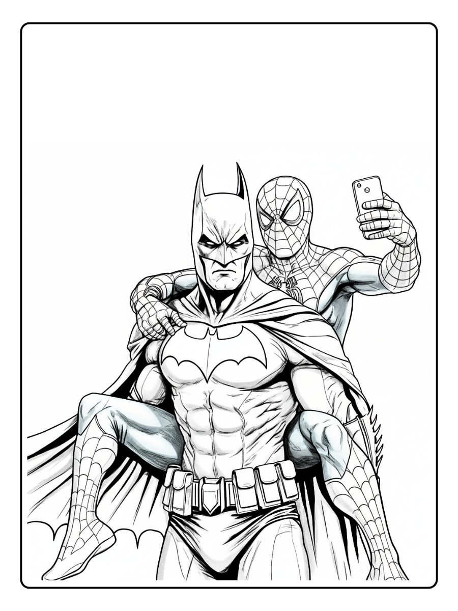 desenho do batman e homem aranha para colorir (4)