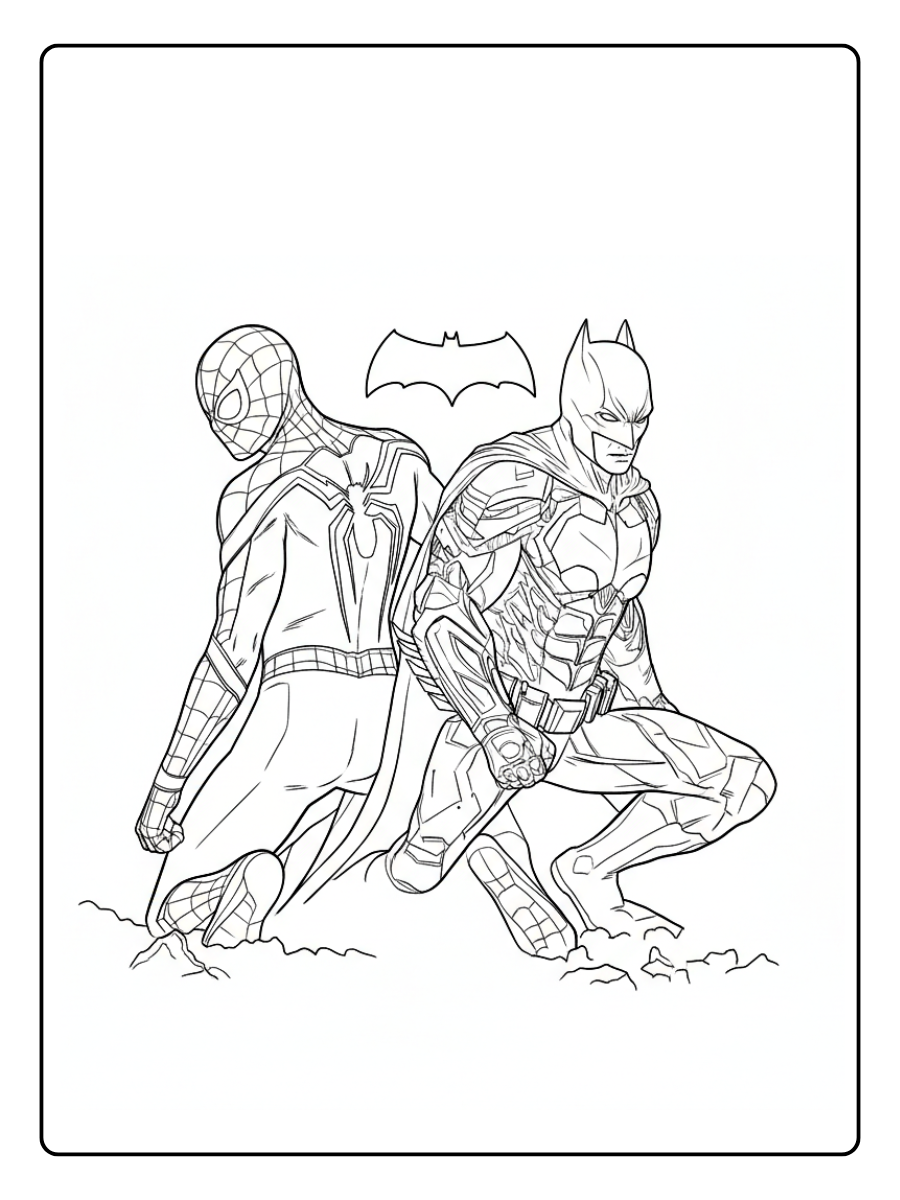 desenho do batman e homem aranha para colorir (6)