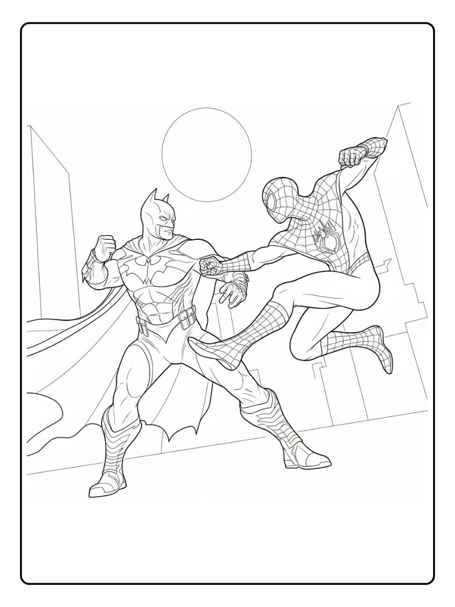 desenho do batman e homem aranha para colorir (8)