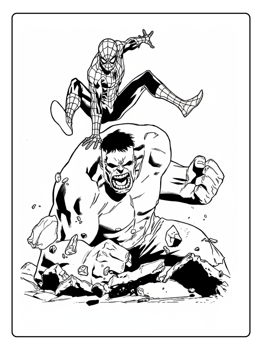 desenho do hulk e homem aranha para colorir (12)