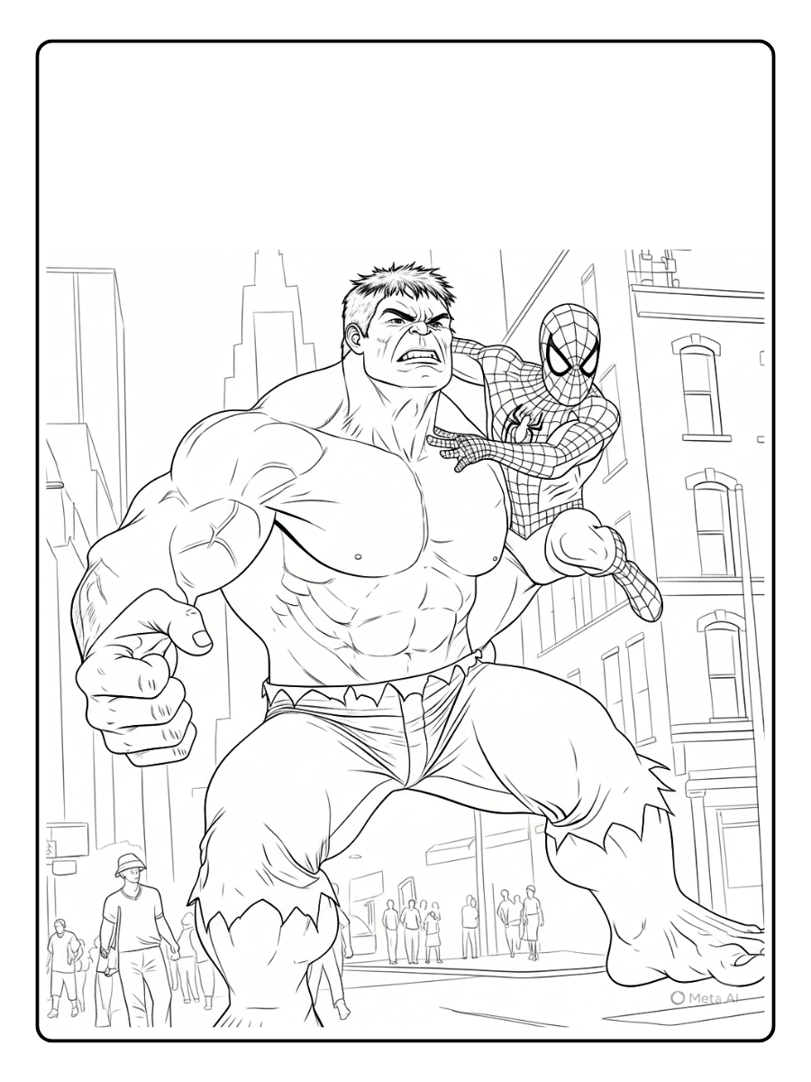 desenho do hulk e homem aranha para colorir (4)