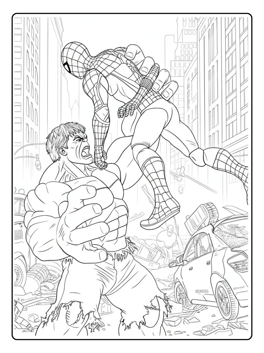 desenho do hulk e homem aranha para colorir (9)