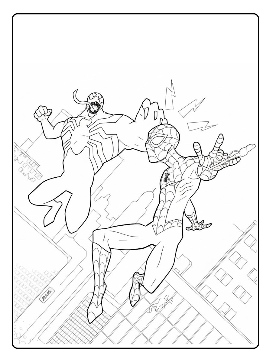 desenho do venom e homem aranha para colorir (13)