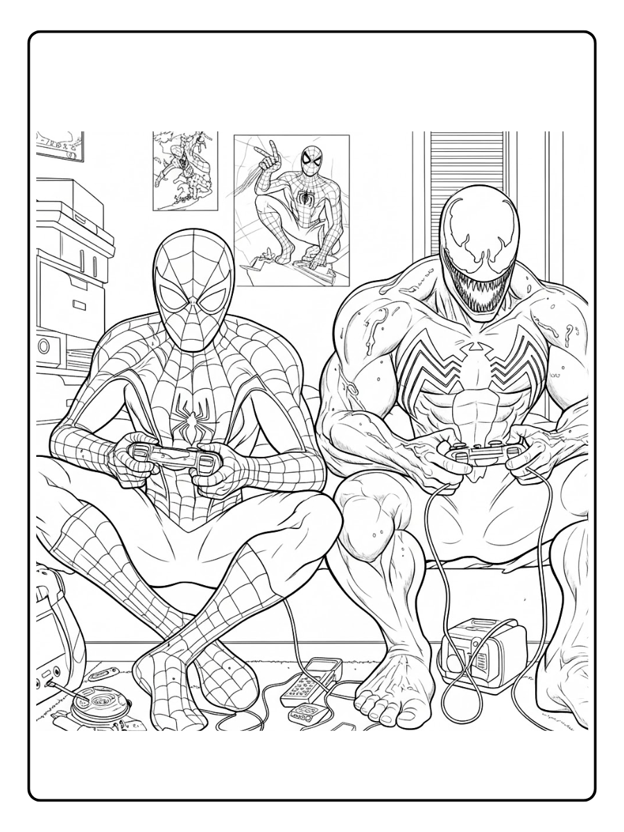 desenho do venom e homem aranha para colorir (3)