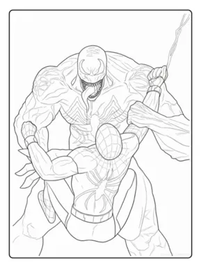 desenho do venom e homem aranha para colorir