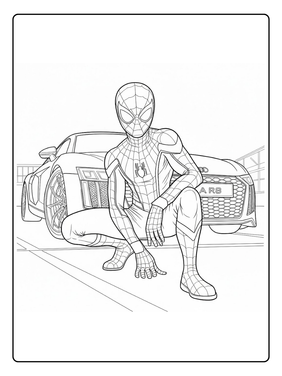 desenho para colorir carro do homem aranha (10)