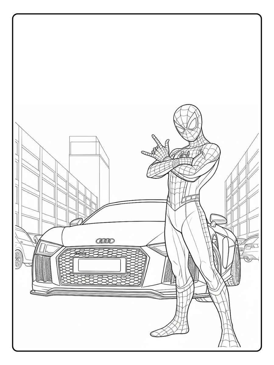 desenho para colorir carro do homem aranha (11)