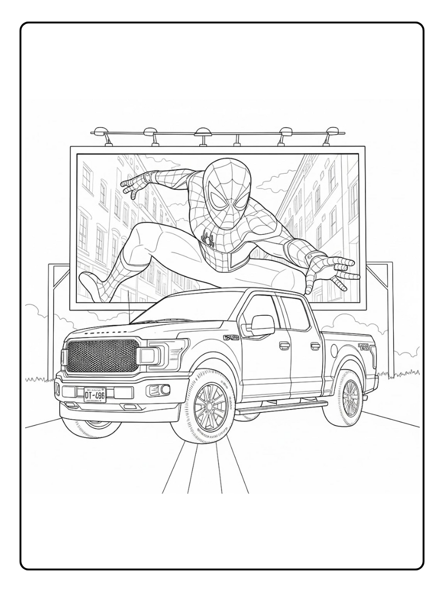desenho para colorir carro do homem aranha (12)