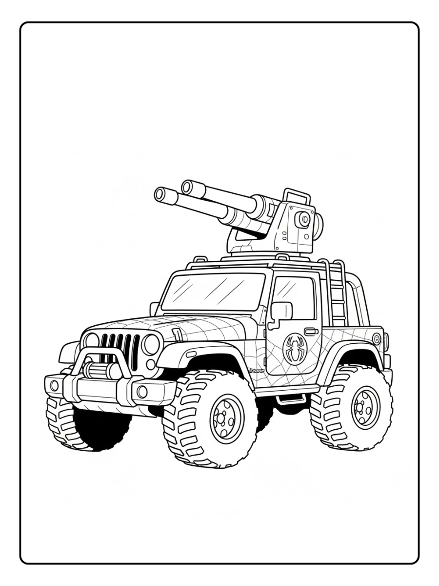 desenho para colorir carro do homem aranha (15)