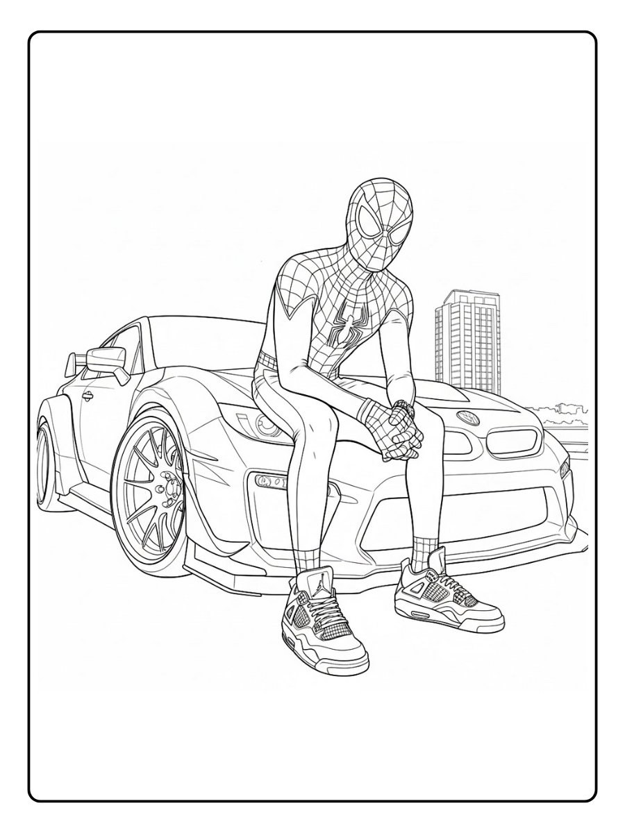 desenho para colorir carro do homem aranha (2)
