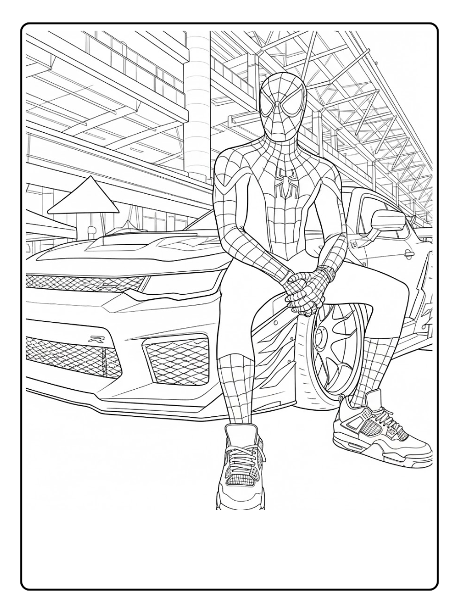 desenho para colorir carro do homem aranha (3)