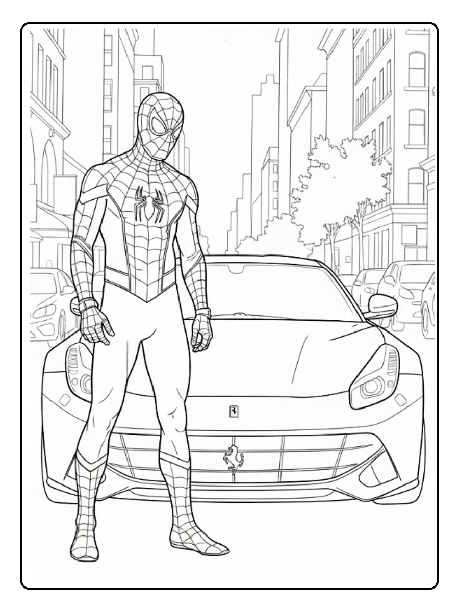 desenho para colorir carro do homem aranha (4)
