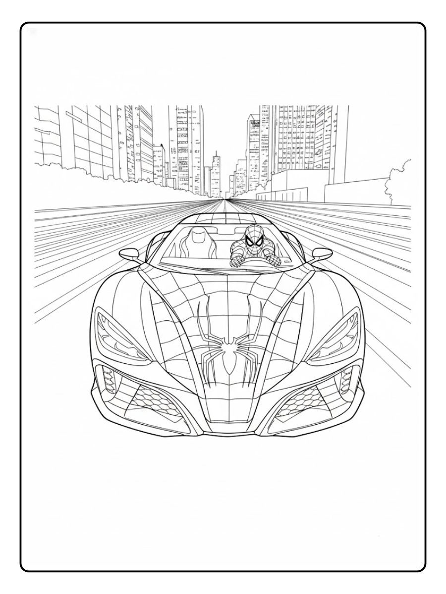 desenho para colorir carro do homem aranha (5)
