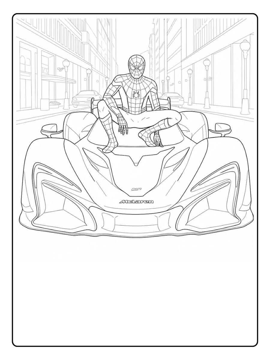 desenho para colorir carro do homem aranha 6)