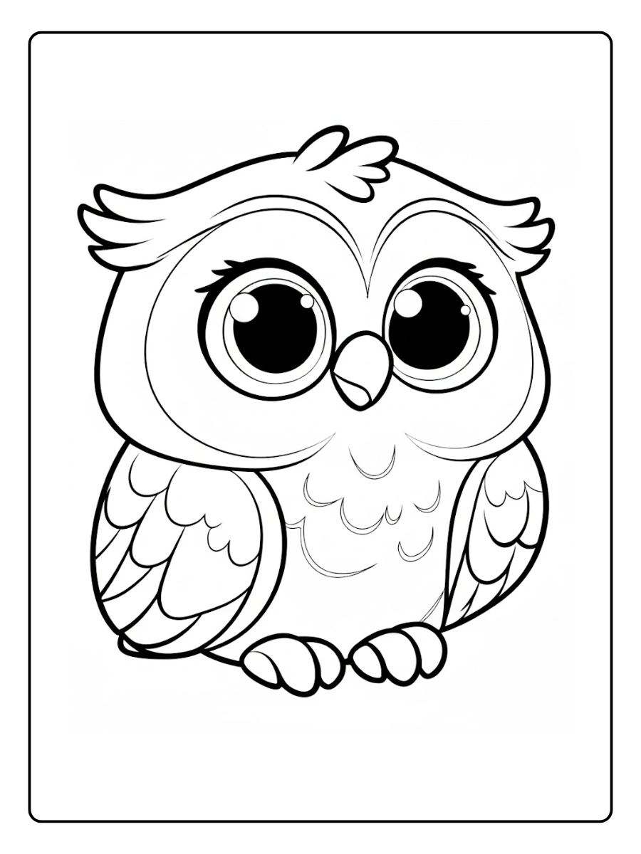 desenho para colorir coruja fofa (12)
