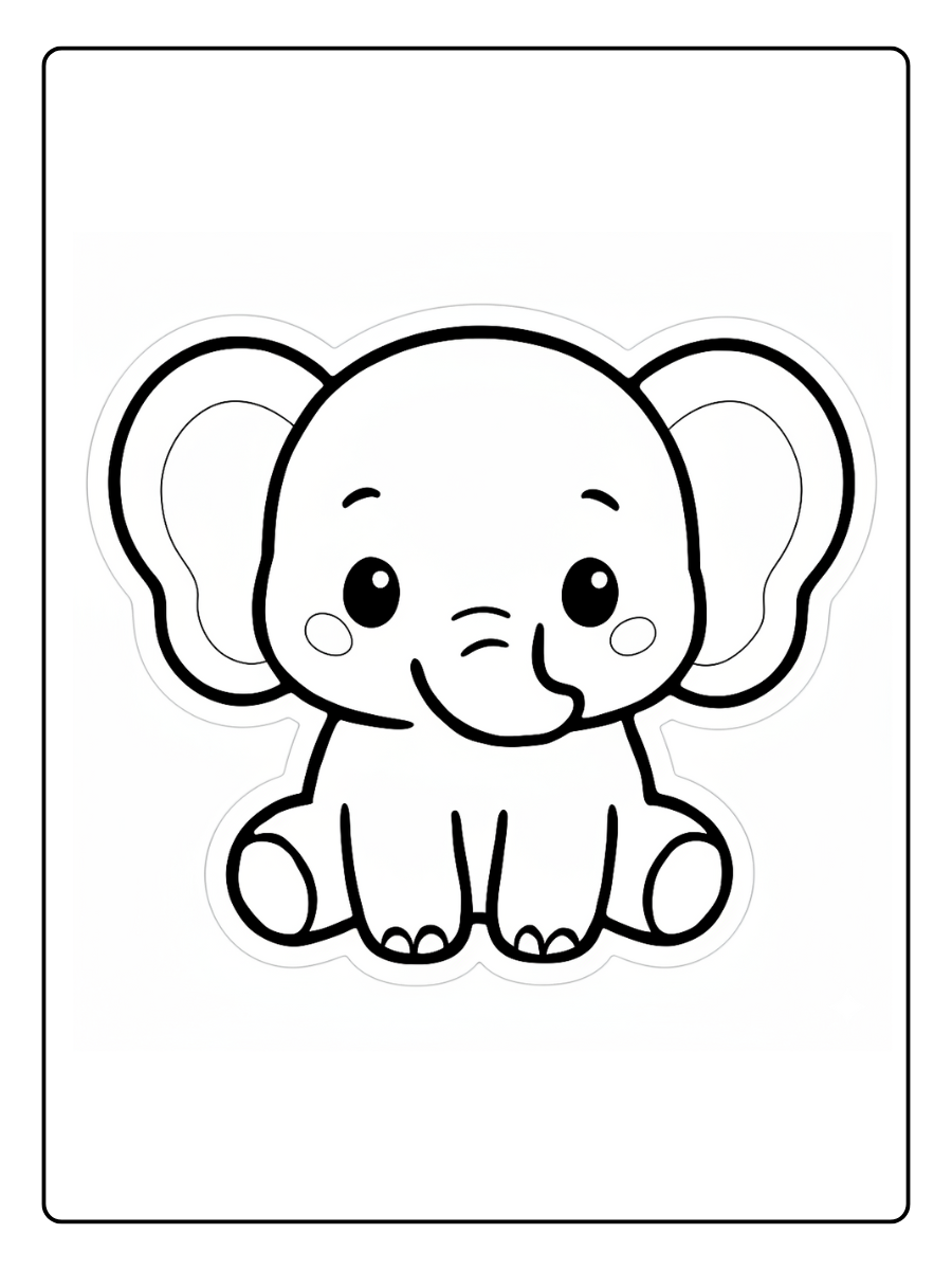desenho para colorir elefante fofo (1)