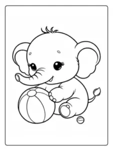 desenho para colorir elefante fofo 15