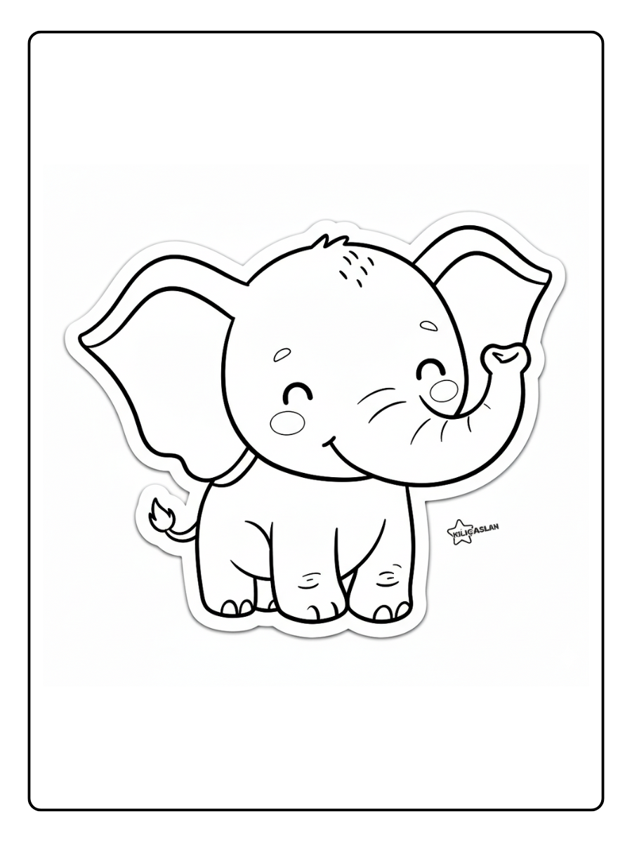 desenho para colorir elefante fofo (2)